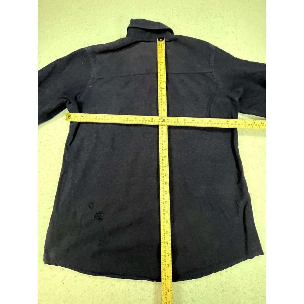 Dakota Grizzly Shacket Mens Medium Navy Blue Cotton Lined Flannel Button Front